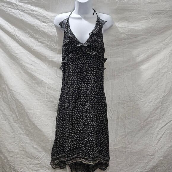 Vintage y2k 90s silk patterned halter whimsigoth dress - Picture 2 of 5